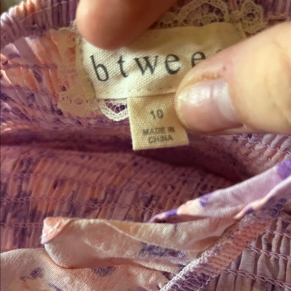 btween Purple Floral Kids Casual Dress - Picture 5 of 7